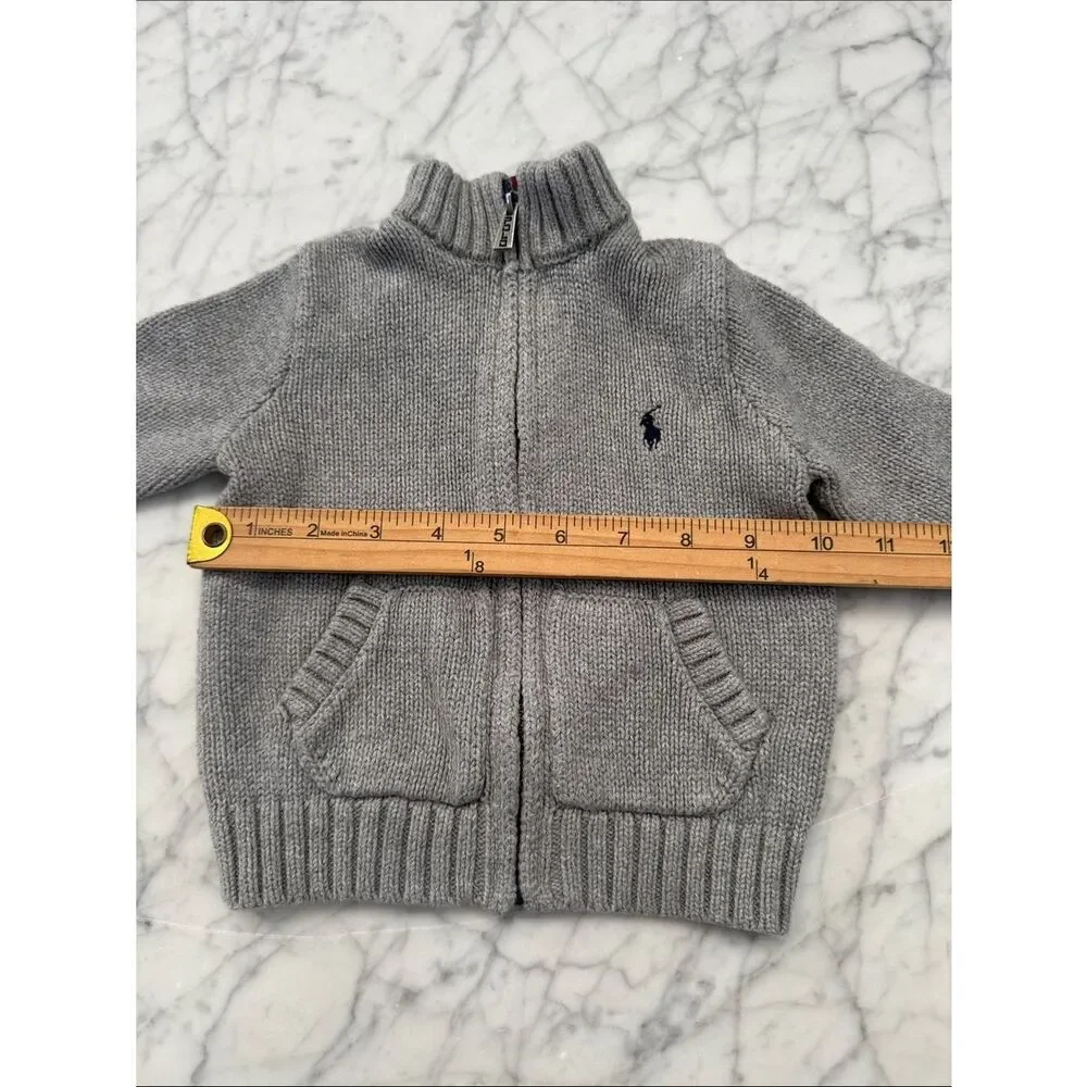 RALPH LAUREN Sz 12M Cardigan Sweater Full Zip Jacket Toddler Cotton